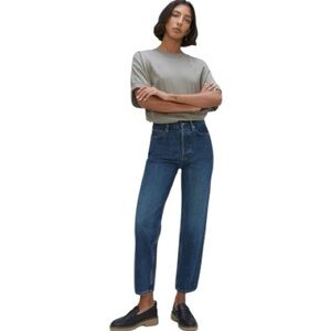 Everlane The Ridge Way High Rich Indigo Blue Ankle Button-Fly Jeans Size 24